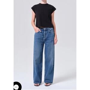 Agolde Low Slung Baggy Wide-Leg Jeans Women's Size 32 Blue Denim Medium Wash